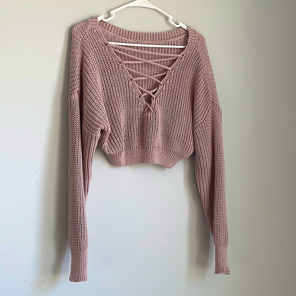 Chunky Knit Long Sleeve Crop Top